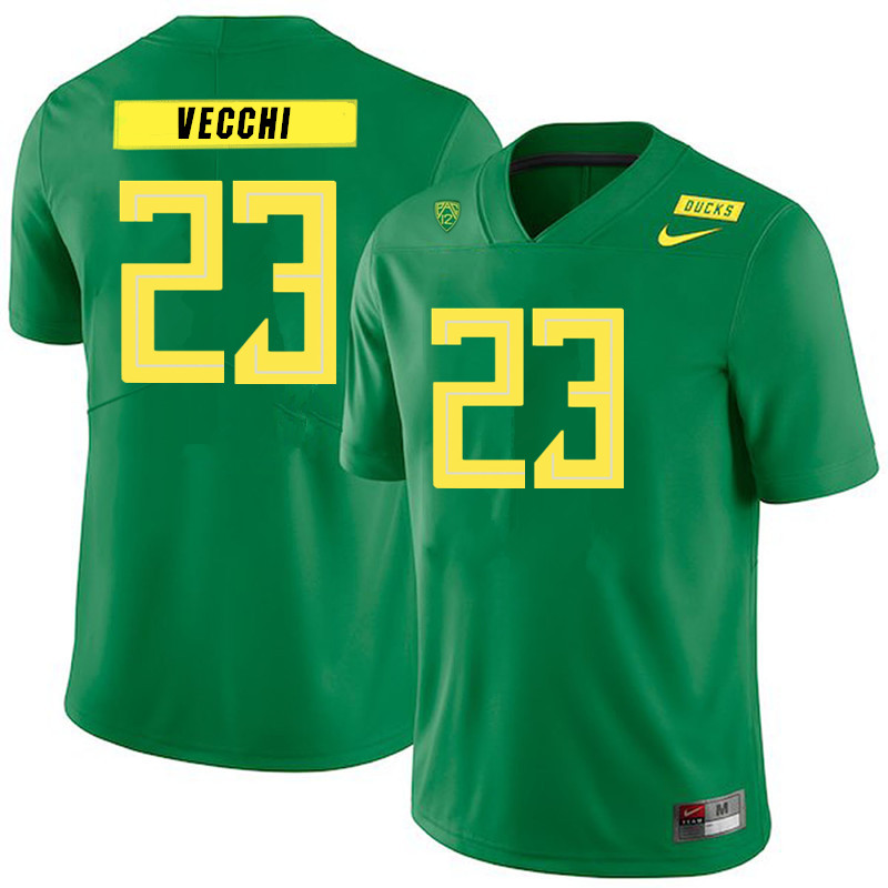 Men #23 Jack Vecchi Oregon Ducks College Football Jerseys Sale-Green